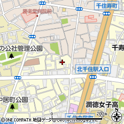 東京都足立区千住中居町32周辺の地図