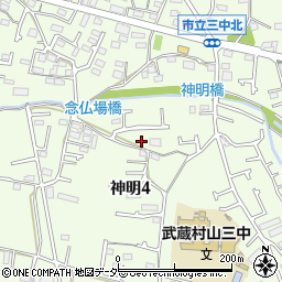 東京都武蔵村山市神明4丁目46-1周辺の地図