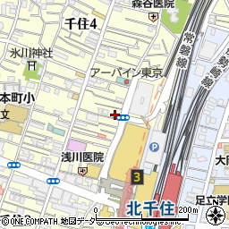 東京都足立区千住3丁目65-7周辺の地図