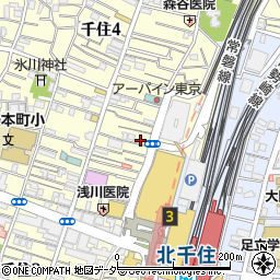 東京都足立区千住3丁目65周辺の地図