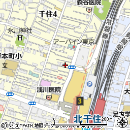 東京都足立区千住3丁目65-3周辺の地図