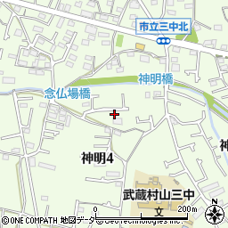 東京都武蔵村山市神明4丁目35-3周辺の地図