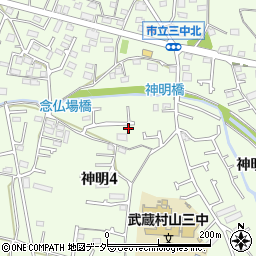 東京都武蔵村山市神明4丁目45-2周辺の地図