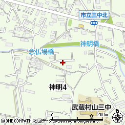 東京都武蔵村山市神明4丁目35-5周辺の地図
