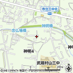 東京都武蔵村山市神明4丁目45周辺の地図