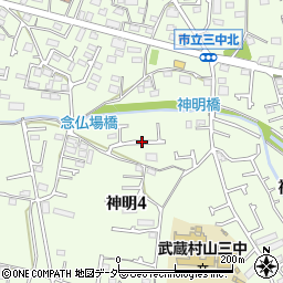 東京都武蔵村山市神明4丁目35周辺の地図