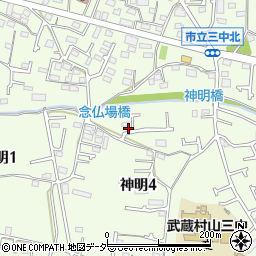 東京都武蔵村山市神明4丁目32-6周辺の地図