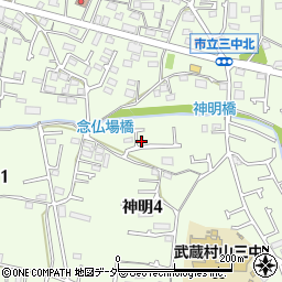 東京都武蔵村山市神明4丁目32-19周辺の地図