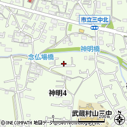 東京都武蔵村山市神明4丁目35-1周辺の地図