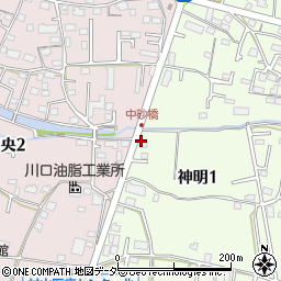 東京都武蔵村山市神明1丁目38周辺の地図