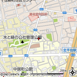 東京都足立区千住中居町30-3周辺の地図