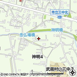東京都武蔵村山市神明4丁目32-20周辺の地図