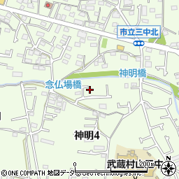 東京都武蔵村山市神明4丁目32-17周辺の地図