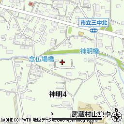 東京都武蔵村山市神明4丁目32-16周辺の地図