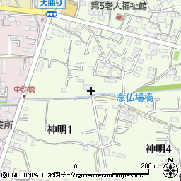東京都武蔵村山市神明1丁目15周辺の地図