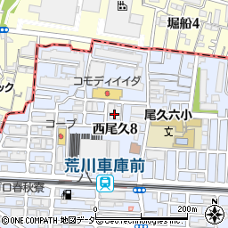 株式会社三進社　尾久工場周辺の地図