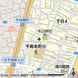 東京都足立区千住3丁目周辺の地図