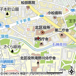 東京都北区王子本町1丁目周辺の地図