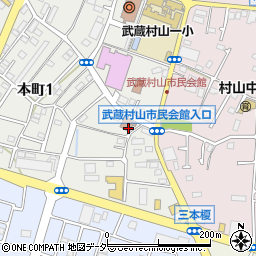 武蔵村山市役所　保健相談センター周辺の地図
