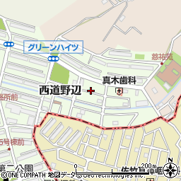 千葉県鎌ケ谷市西道野辺5周辺の地図