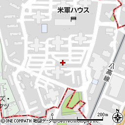 東京都羽村市横田基地内周辺の地図