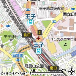 王子駅周辺の地図