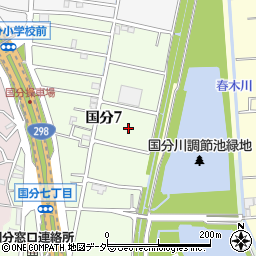 千葉県市川市国分7丁目6周辺の地図