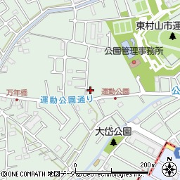 東京都東村山市恩多町1丁目周辺の地図