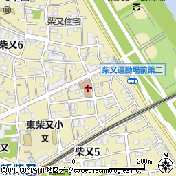葛飾区役所柴又社会教育館周辺の地図
