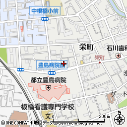 東京都板橋区栄町28周辺の地図