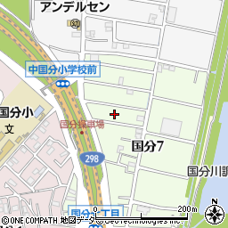 千葉県市川市国分7丁目8周辺の地図