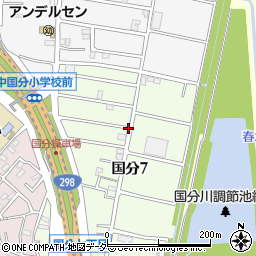 千葉県市川市国分7丁目周辺の地図