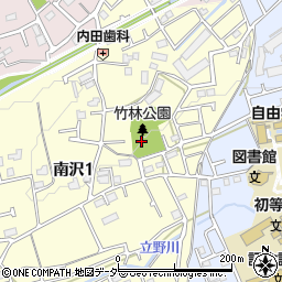 竹林公園トイレ周辺の地図