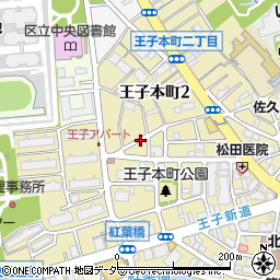 東京都北区王子本町2丁目周辺の地図