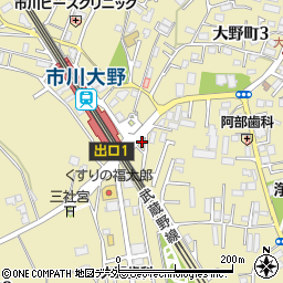 市川警察署大野駅前交番周辺の地図