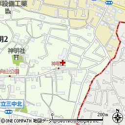 東京都武蔵村山市神明2丁目110-2周辺の地図