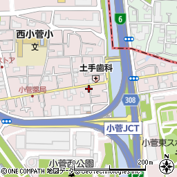 葛飾小菅郵便局周辺の地図