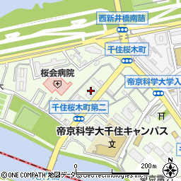 東京都足立区千住桜木2丁目11周辺の地図