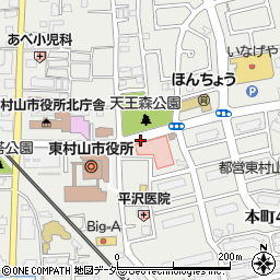 東村山市役所入口周辺の地図