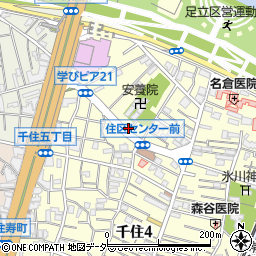 東京都足立区千住5丁目周辺の地図