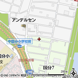 千葉県市川市国分7丁目13周辺の地図