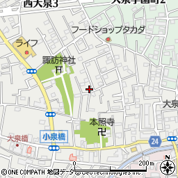 東京都練馬区西大泉3丁目13-43周辺の地図