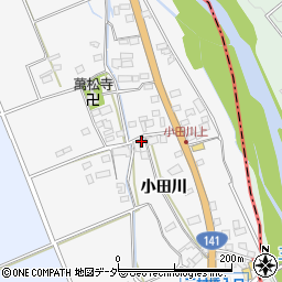 山梨県韮崎市中田町小田川52周辺の地図