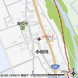 山梨県韮崎市中田町小田川3周辺の地図