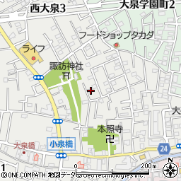 東京都練馬区西大泉3丁目13-44周辺の地図