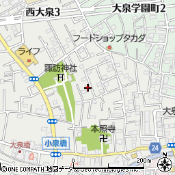 東京都練馬区西大泉3丁目13-41周辺の地図