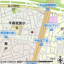 東京都足立区千住大川町4周辺の地図