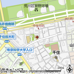 帝京科学大学　千住キャンパス３号館周辺の地図