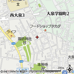 東京都練馬区西大泉3丁目13-36周辺の地図
