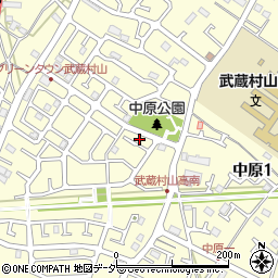 東京都武蔵村山市中原2丁目28周辺の地図